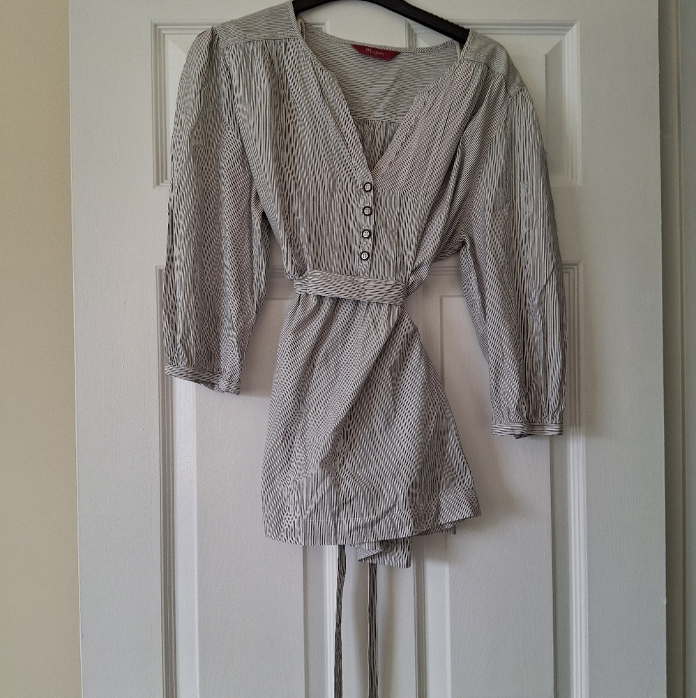 Monsoon Black and White Striped Top